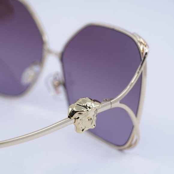 Versace VE2288 1002/6X Sunglasses Gold Square Frame, Violet Gradient Lenses - Picture 5 of 9
